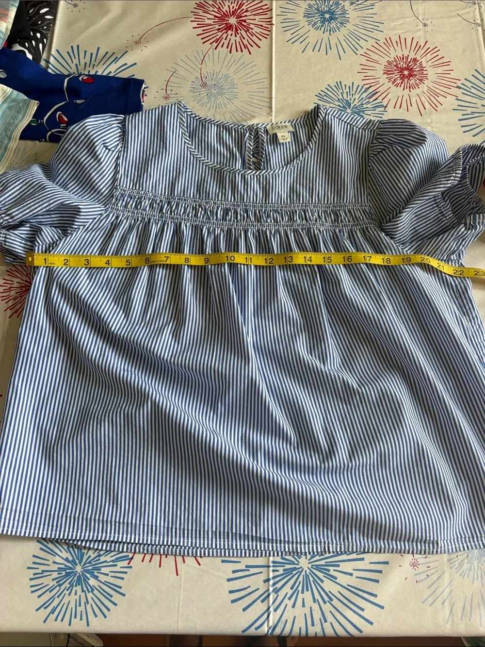 J CREW BLUE AND WHITE STRIPED BLOUSE